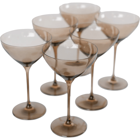Martini Glass, Set of 6 (Amber Smoke)
