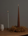 Advent Calendar Candle with Brass Plate, Linen Grey