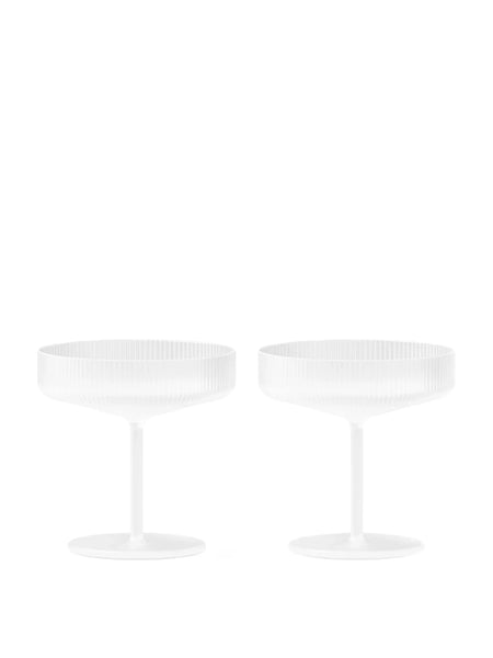 Ripple Champagne Saucers, Frosted