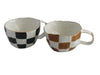 Brown Checkered Mug with 24k Rim (Preorder)