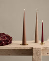 Advent Calendar Candle with Brass Plate, Linen Grey