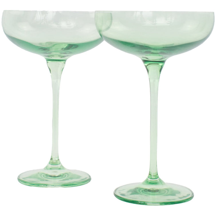 Estelle Coupe Glass, Set of 2 (Mint Green)